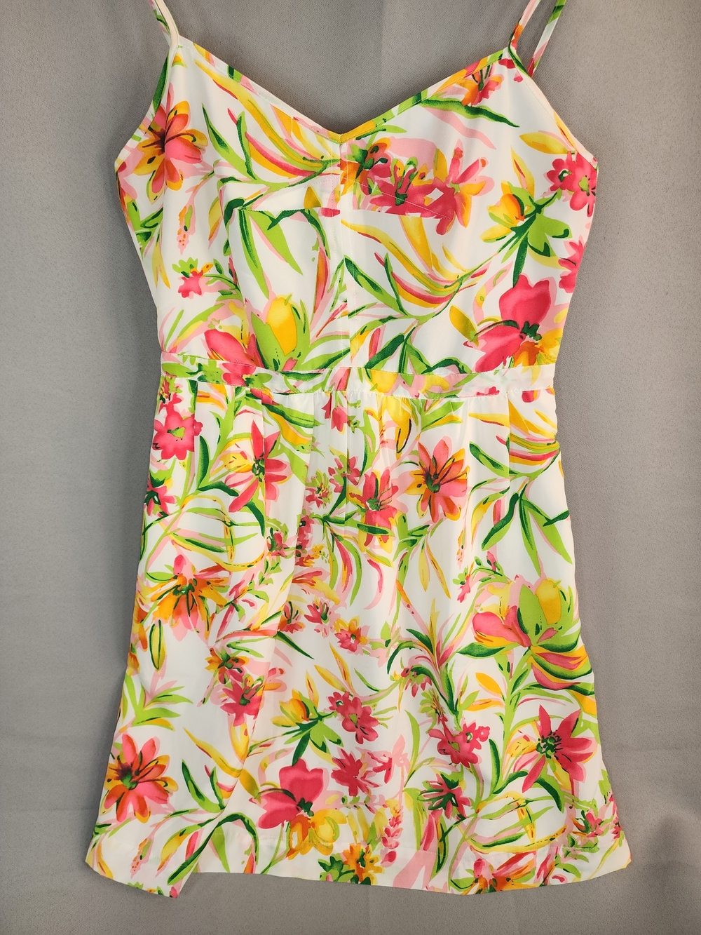 J. Crew Bright Floral Print Sundress in Pink, Yellow & Green